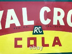 Vintage Drink Royal Crown Cola Rc Double-sided Flange Gas Oil Porcelain Sign