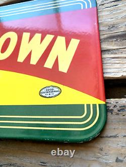 Vintage Drink Royal Crown Cola Rc Double-sided Flange Gas Oil Porcelain Sign