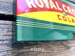 Vintage Drink Royal Crown Cola Rc Double-sided Flange Gas Oil Porcelain Sign