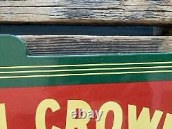 Vintage Drink Royal Crown Cola Rc Double-sided Flange Gas Oil Porcelain Sign