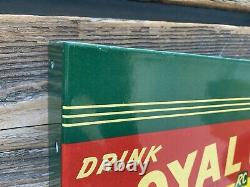 Vintage Drink Royal Crown Cola Rc Double-sided Flange Gas Oil Porcelain Sign