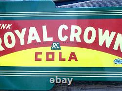 Vintage Drink Royal Crown Cola Rc Double-sided Flange Gas Oil Porcelain Sign