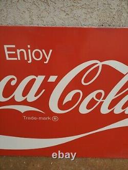 Vintage ENJOY Coca Cola COKE Metal box Soda Sign C
