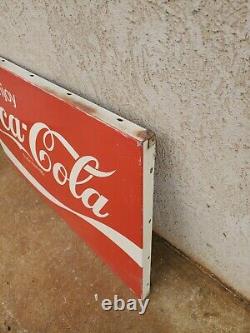 Vintage ENJOY Coca Cola COKE Metal box Soda Sign C