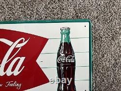 Vintage Early 50's Coca Cola Sign Enjoy That Refreshing New Feeling 32 X 12