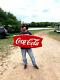 Vintage Early Coca Cola Soda Pop metal Fishtail Sign Coke 42 inch