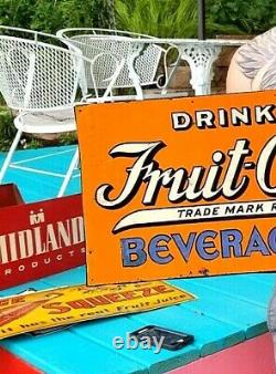 Vintage Early Fruit Ola FruitOla Soda Pop Metal Embossed Sign Coca Cola 20x12