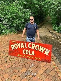 Vintage Early Large Royal Crown Cola Soda Pop Metal Sign Coke 75 inches RC