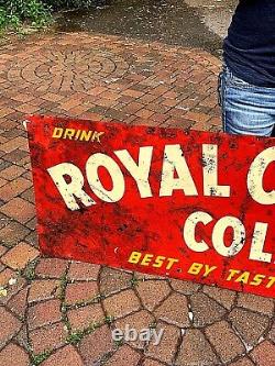Vintage Early Large Royal Crown Cola Soda Pop Metal Sign Coke 75 inches RC