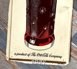 Vintage Early Tab Soda Pop Metal 54 inch Vertical Sign by Coca Cola Nice