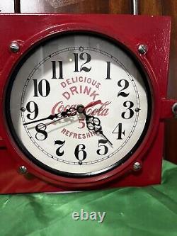 Vintage Econolite Coca Cola Lighted Heavey Clock Unusual