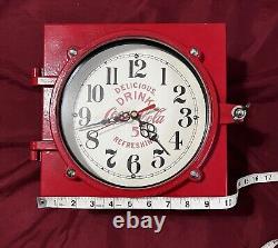 Vintage Econolite Coca Cola Lighted Heavey Clock Unusual