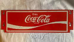 Vintage Enjoy COCA-COLA Screen Door Push Protector Metal Coke Sign 19 x 6