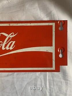 Vintage Enjoy COCA-COLA Screen Door Push Protector Metal Coke Sign 19 x 6