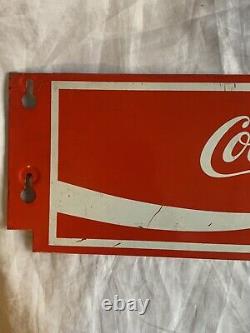 Vintage Enjoy COCA-COLA Screen Door Push Protector Metal Coke Sign 19 x 6