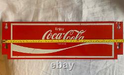 Vintage Enjoy COCA-COLA Screen Door Push Protector Metal Coke Sign 19 x 6