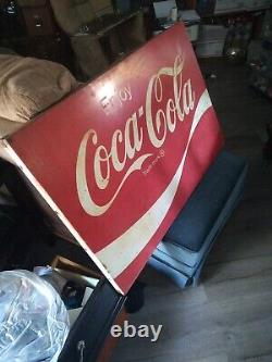 Vintage Enjoy Coca'Cola 36×24 Metal Trade-Mark AM 60 Store Front Wall