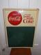 Vintage Enjoy Coca Cola Embossed Chalkboard Metal Sign