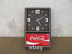 Vintage Enjoy Coca Cola Hanging Wall Clock Sign Advertisement A
