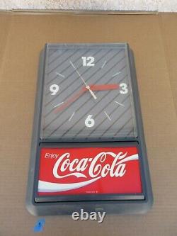Vintage Enjoy Coca Cola Hanging Wall Clock Sign Advertisement B