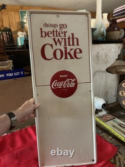 Vintage Enjoy Coca Cola Original Embossed Sign