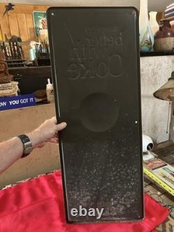 Vintage Enjoy Coca Cola Original Embossed Sign