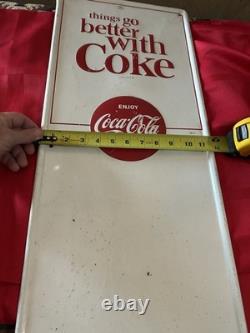 Vintage Enjoy Coca Cola Original Embossed Sign