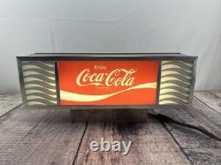 Vintage Enjoy Coca Cola Retro Light Up Tabletop Restaurant Bar Chrome Sign