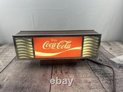 Vintage Enjoy Coca Cola Retro Light Up Tabletop Restaurant Bar Chrome Sign