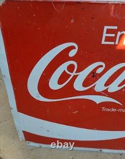 Vintage Enjoy Coca Cola Sign Metal 36x24 inches