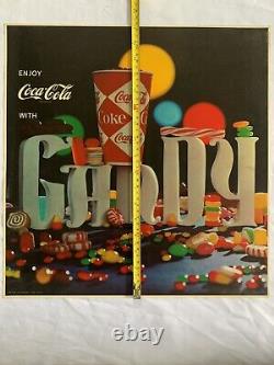 Vintage Enjoy Coca-Cola with Candy Litho Coke Sign Movie Marquee Menu Board Insert