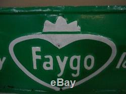 Vintage Enjoy Faygo Ice Cold Metal Advertising Sign 30 X 11 1/2