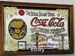 Vintage Etched/serigraphed Coca Cola Bar Mirror