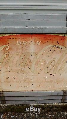 Vintage Exterior Mounted Coca Cola Fishtail Sign 1962 era 86 x 50