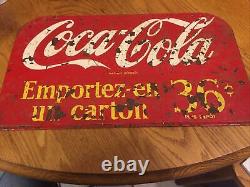 Vintage French Two Sided coca cola 36 C Plus Depot 9x16 Original Display Rock
