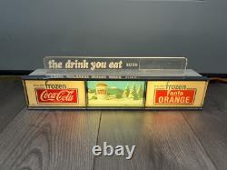 Vintage Frozen Coca Cola Orange Fanta Lighted Soda Sign
