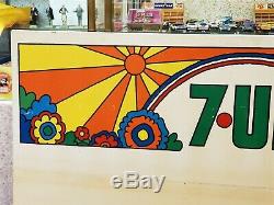 Vintage Huge Peter Max Style 7up Sign Great Color 25 × 45.5 coke Advertising