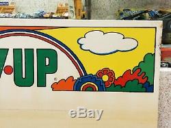 Vintage Huge Peter Max Style 7up Sign Great Color 25 × 45.5 coke Advertising