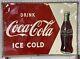 Vintage Ice Cold Coca Cola Advertisment Sign