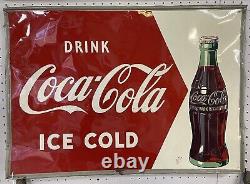 Vintage Ice Cold Coca Cola Advertisment Sign