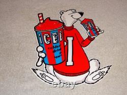 Vintage Icee Frozen Coca Cola Slushy Polar Bear 12 Soda Ice Gas Oil Kmart Sign