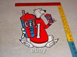 Vintage Icee Frozen Coca Cola Slushy Polar Bear 12 Soda Ice Gas Oil Kmart Sign