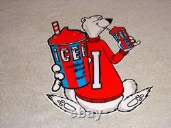 Vintage Icee Frozen Coca Cola Slushy Polar Bear 12 Soda Ice Gas Oil Kmart Sign
