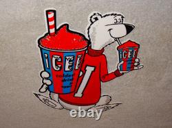 Vintage Icee Frozen Coca Cola Slushy Polar Bear 12 Soda Ice Gas Oil Kmart Sign