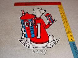Vintage Icee Frozen Coca Cola Slushy Polar Bear 12 Soda Ice Gas Oil Kmart Sign