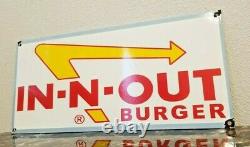 Vintage Innout Porcelain Gas Burger Coca Cola California Fast Food Service Sign