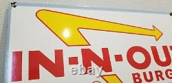 Vintage Innout Porcelain Gas Burger Coca Cola California Fast Food Service Sign