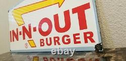 Vintage Innout Porcelain Gas Burger Coca Cola California Fast Food Service Sign