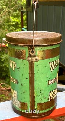 Vintage LG 10 Pound Metal Wak EM Up Coffee Can Great Indian Graphics Duluth Mn