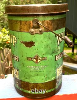 Vintage LG 10 Pound Metal Wak EM Up Coffee Can Great Indian Graphics Duluth Mn